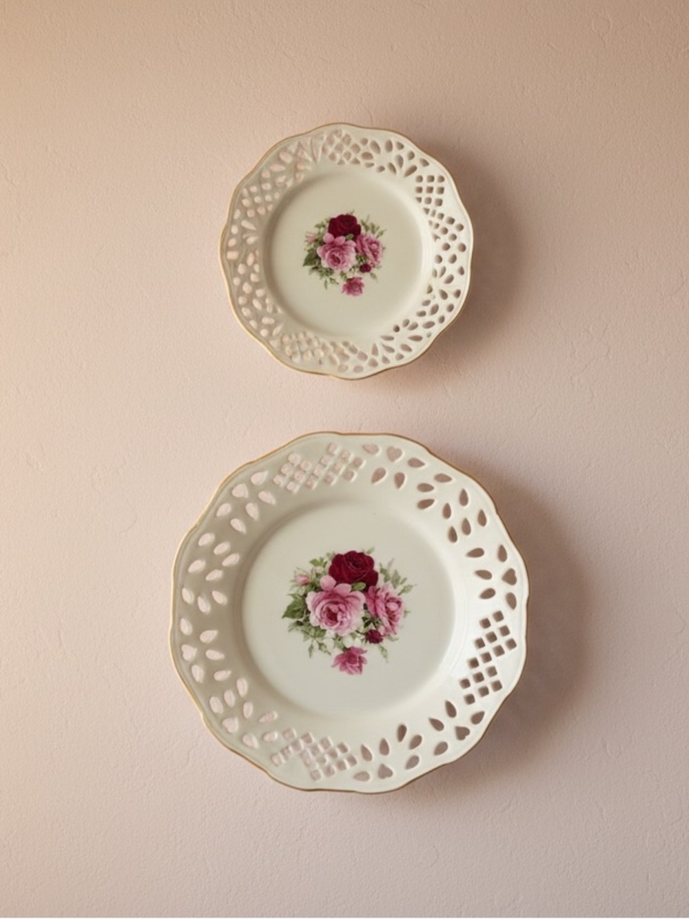 Vtg Formalities Reticulated Decorative Plates Victorian Rose Plate Wall Gallery